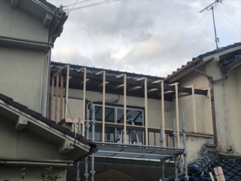 加古川市野口町のベランダ下地の施工