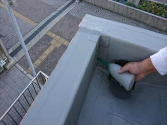 明石市の塩ビ防水シートのシーリング