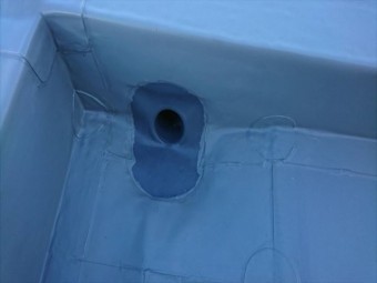 明石市のシート防水の重なり部分の処理