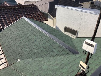 加古川でニチハのアルマの施工完了後の屋根写真