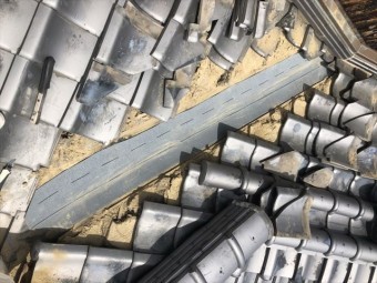 加古川市の谷板金部分のルーフィングの写真