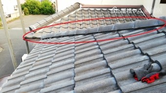高砂市の台風でずれた棟瓦