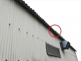 揖保郡太子町で台風の影響で破損してしまった雨樋