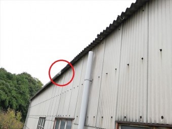 揖保郡太子町で台風で折れてしまった雨樋