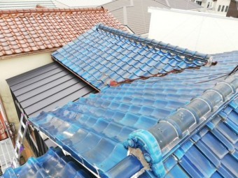 加古川市の釉薬瓦の現地調査