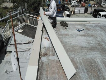 姫路市の笠木板金の現場加工