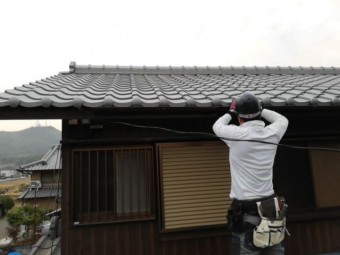姫路市 雨樋交換工事 取付の様子