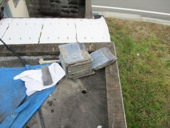 姫路市の破損した為に撤去した瓦