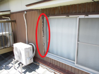たつの市の劣化した木部の状況