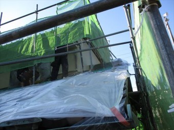 姫路市飾磨区の外壁塗装2階部分
