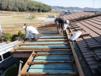 加西市の垂木の傷んだ部分の補強と補修