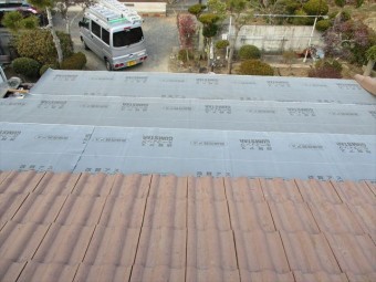 加西市のルーフィング作業終了後の写真