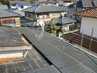 姫路市屋根葺き替え太陽光撤去