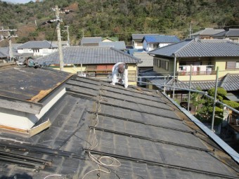 姫路市屋根葺き替え太陽光パネル撤去後