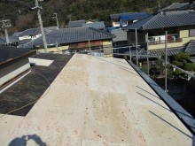 姫路市の屋根葺き替え下地増し張り