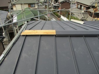 姫路市屋根葺き替え棟板金施工