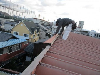 姫路市の屋根板金の取り外し作業