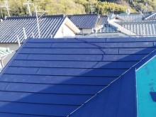 たつの市の葺き替え工事のブルーのスーパーガルテクト