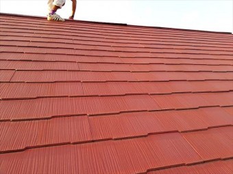 たつの市で台風ではがれた棟板金の応急処置