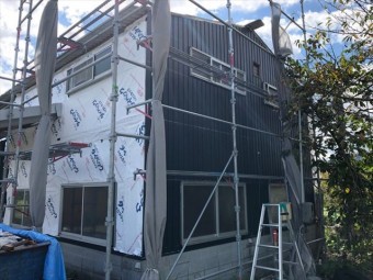 たつの市倉庫改修外壁
