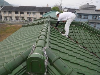 姫路市台風で雨漏り屋根の調査