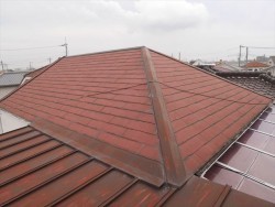 加古川市で雨漏りしたスレート屋根と瓦棒