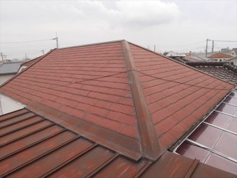 加古川市で雨漏りしたスレート屋根と瓦棒