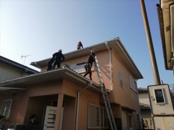 高砂市の屋根葺き替え工事の着工