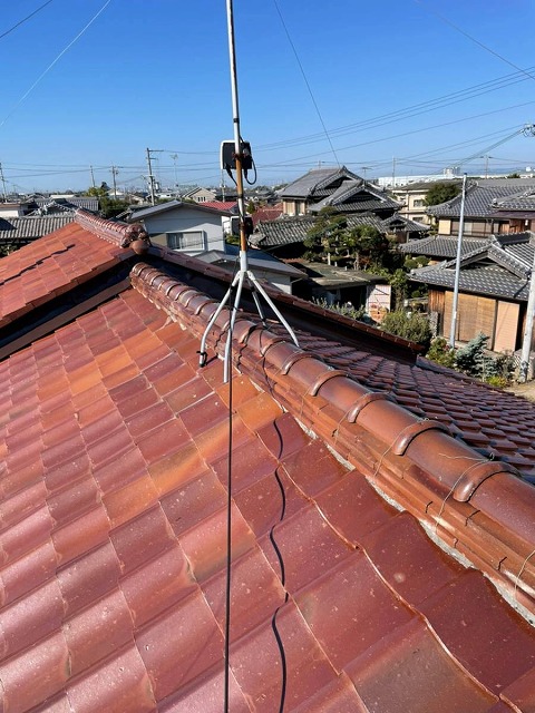 神戸市西区：瓦屋根の棟葺き替え工事実施。