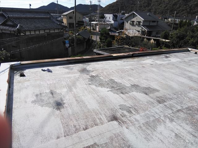 台風被害の陸屋根