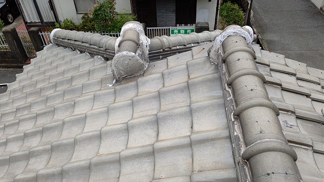姫路市：瓦屋根で、台風接近中の為心配になりお電話頂きました。