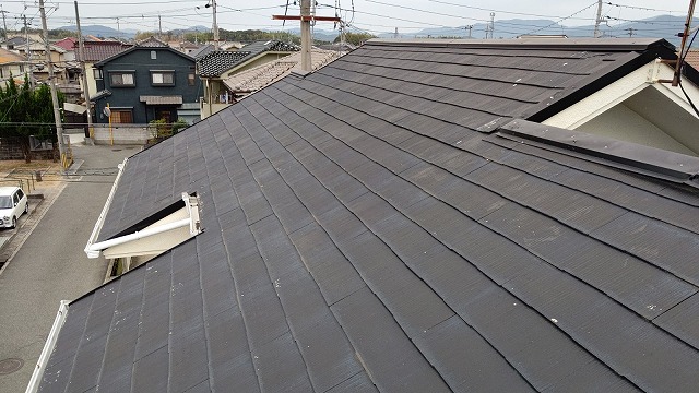 姫路市にて台風時対応した屋根の状態確認！現場調査開始。