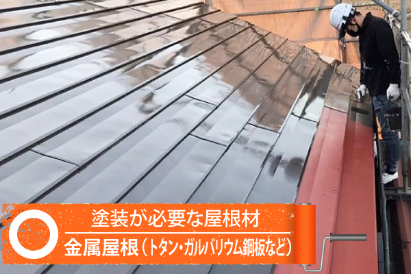 金属屋根（トタン・ガルバリウム鋼板など）は塗装が必要な屋根材